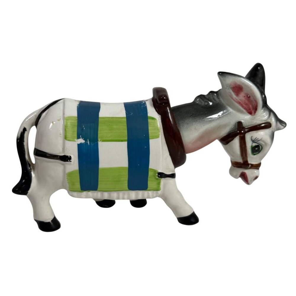 1950s Vintage Donkey Retro Bobble Head Ceramic Figurine Made In Japan FLAW